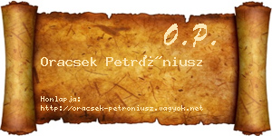 Oracsek Petróniusz névjegykártya
